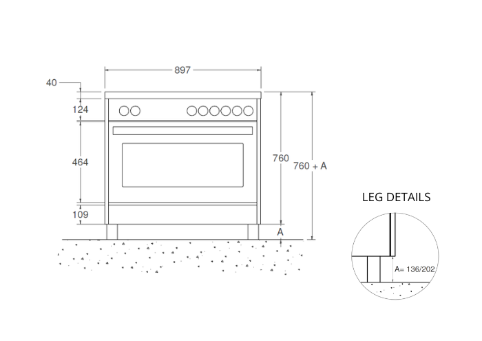 90cm Inductiefornuis, 4 zones, 1 oven, digital timer | Bertazzoni